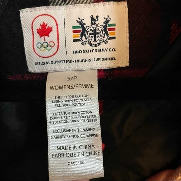 𝅺🎀 Hudson Bay Olympic Games Plaid lined Shacket, Size S, - Picture 4 of 9